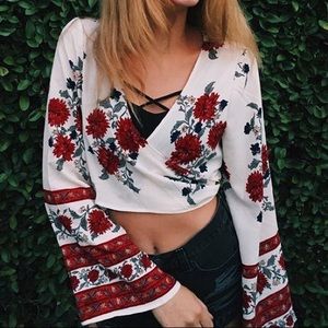 Lf floral wrap shirt